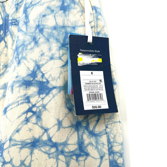 NWT Rachel Comey‎ for Target size 6 blue tie dye marble print jeans 100% cotton - Picture 7 of 8